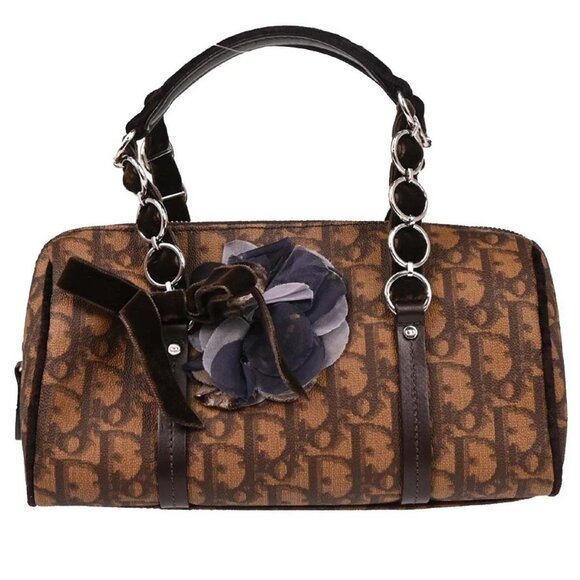 Christian Dior Brown PVC Trotter Romantic Handbag - Picture 1 of 10